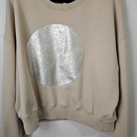 Summum Woman Gold Foil Moon Sweatshirt Size M Minimalist - Picture 6 of 13